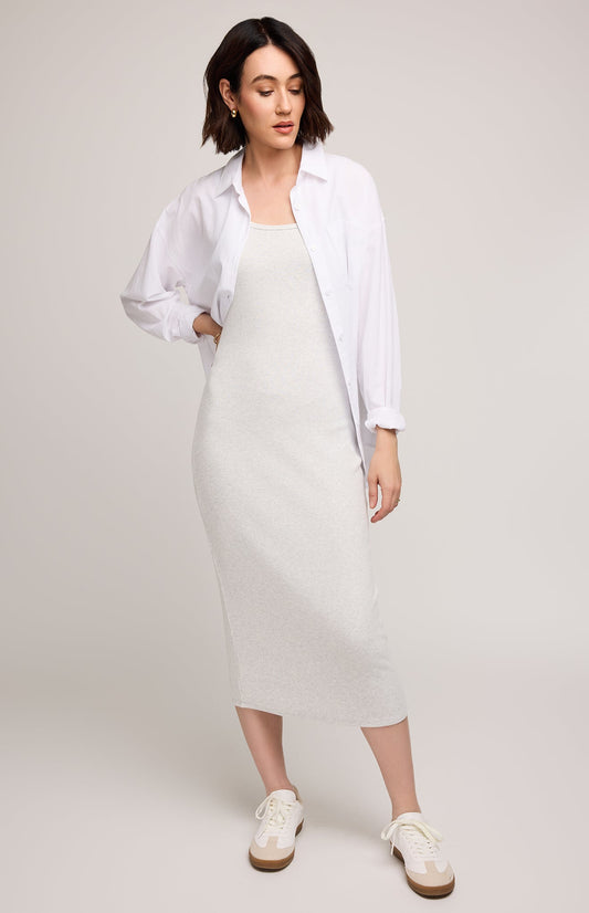 Daisy Ribbed Midi Dress|color:Heather Ash