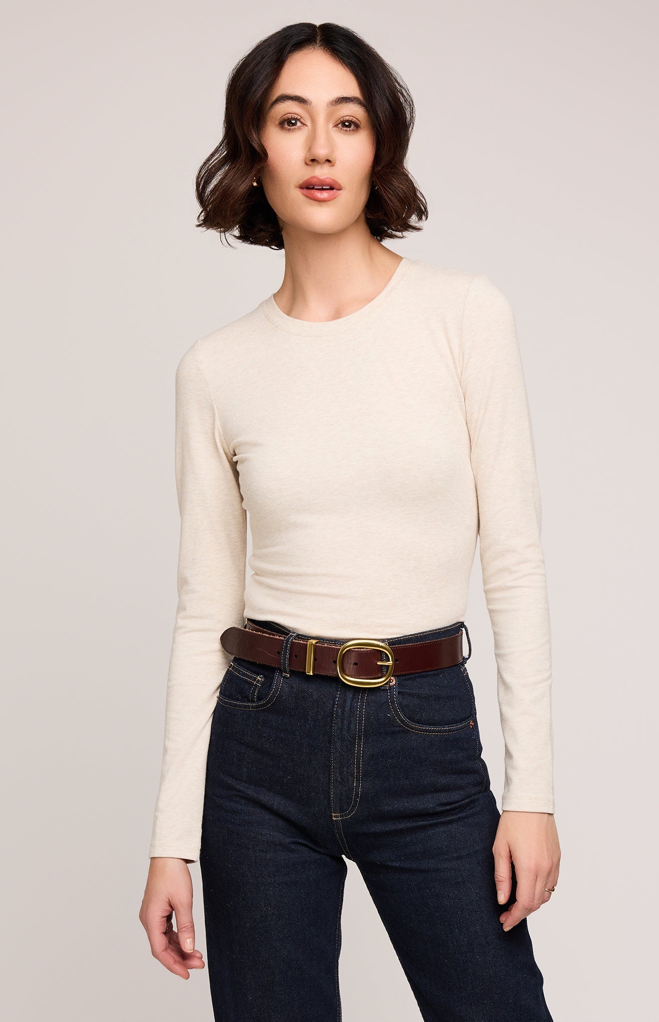 Daphne Top|color:Heather Oat