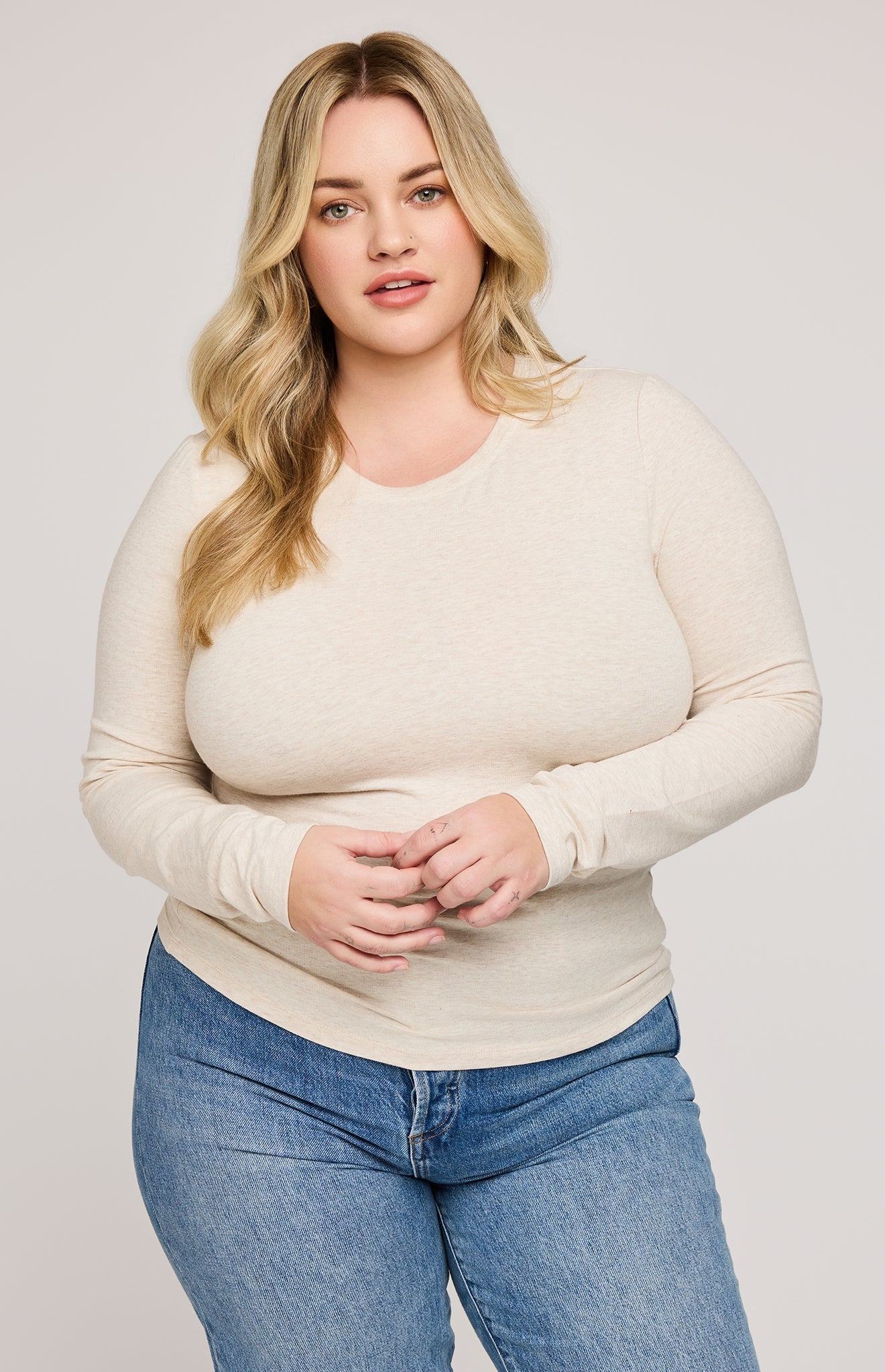 Daphne Top|color:Heather Oat