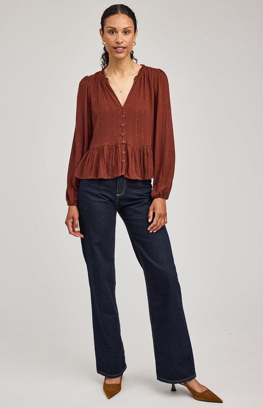 Ophelia Blouse|color:Mahogany