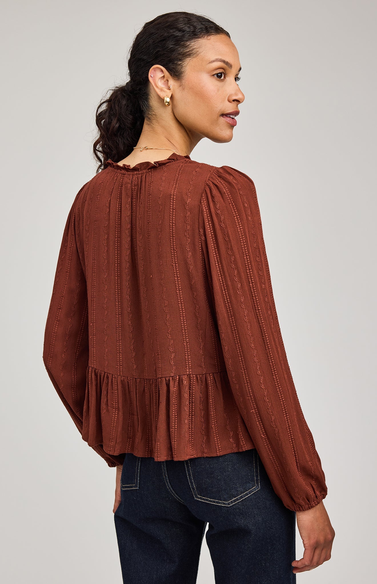 Ophelia Blouse|color:Mahogany