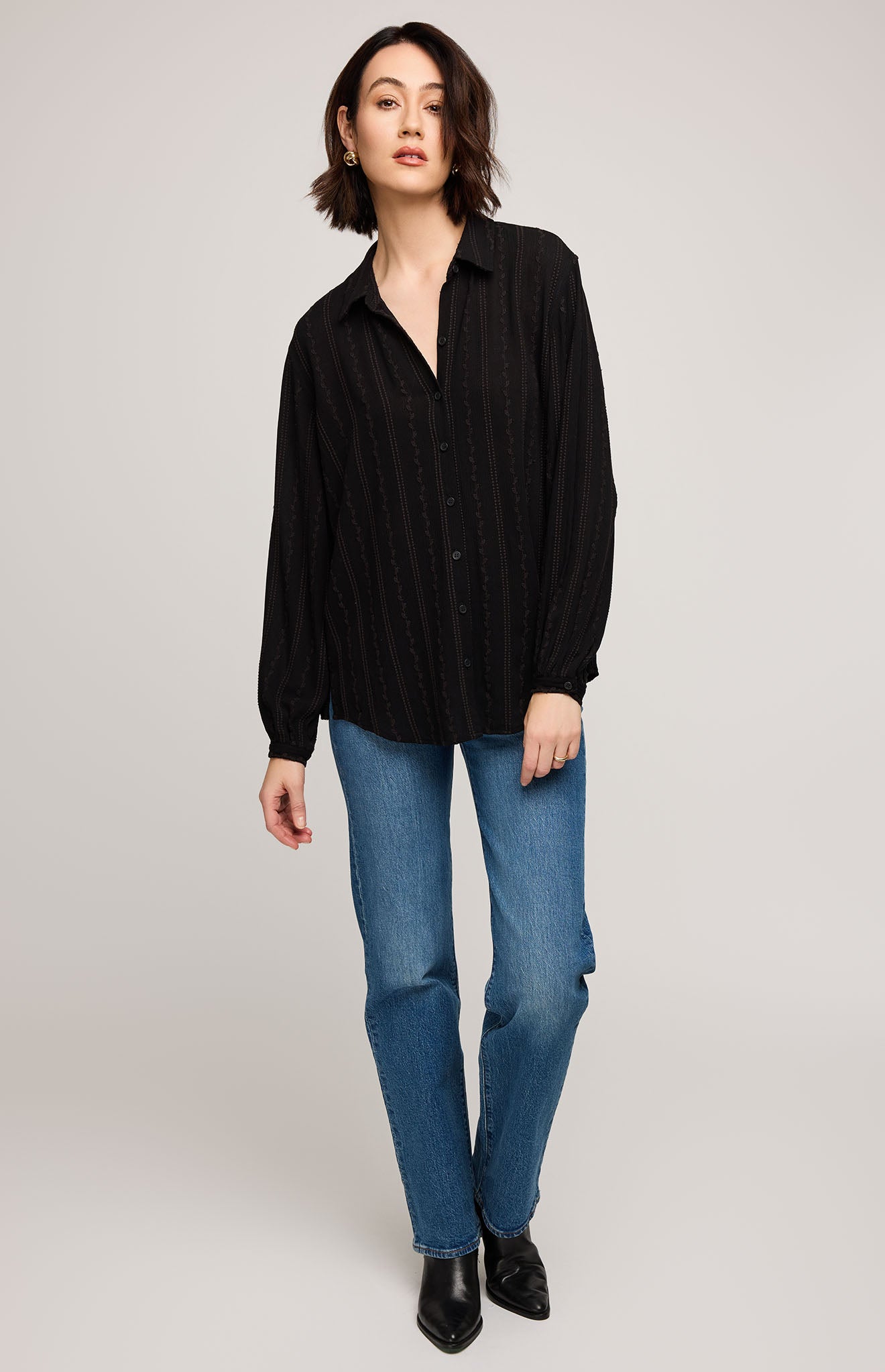 Solana Button Down Shirt|color:Black