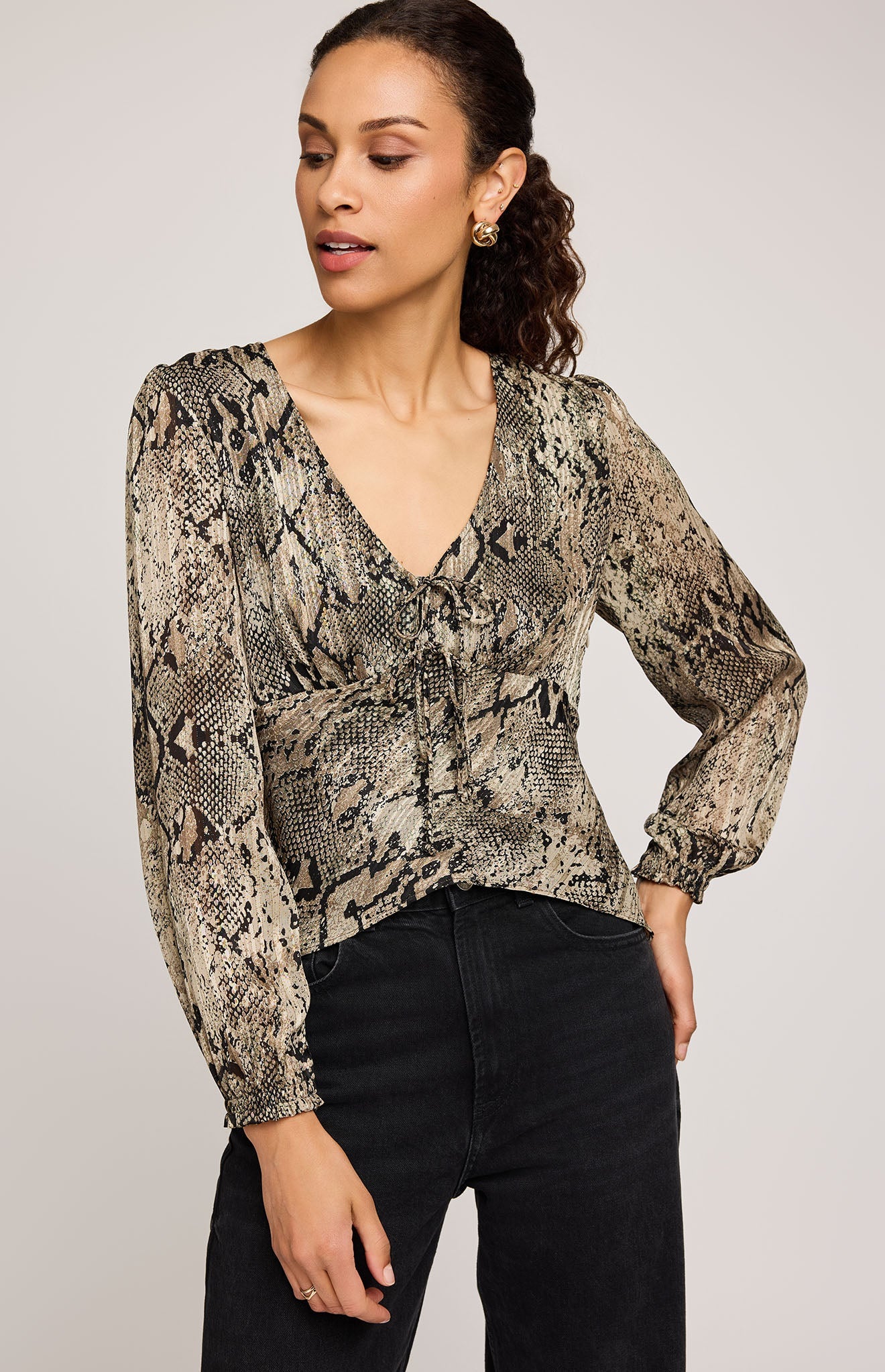 Salma Blouse|color:Jade Snake