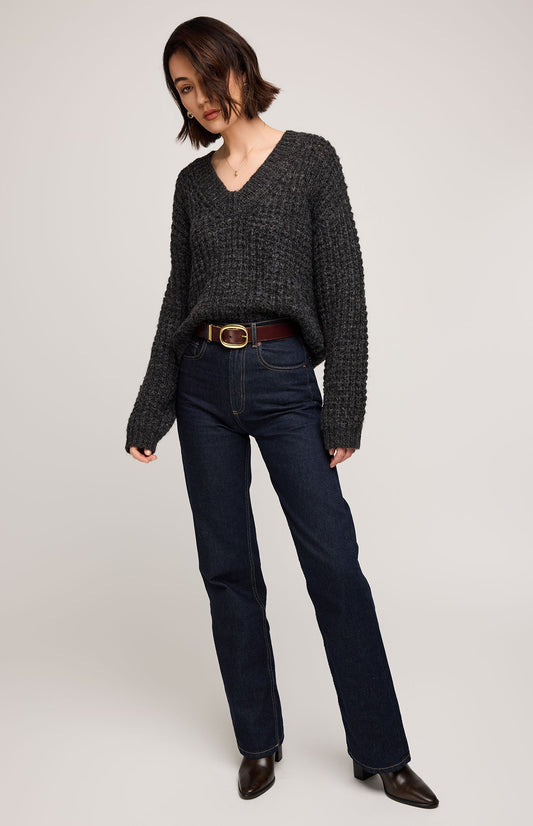 Willow V-Neck Sweater|color:Heather Charcoal