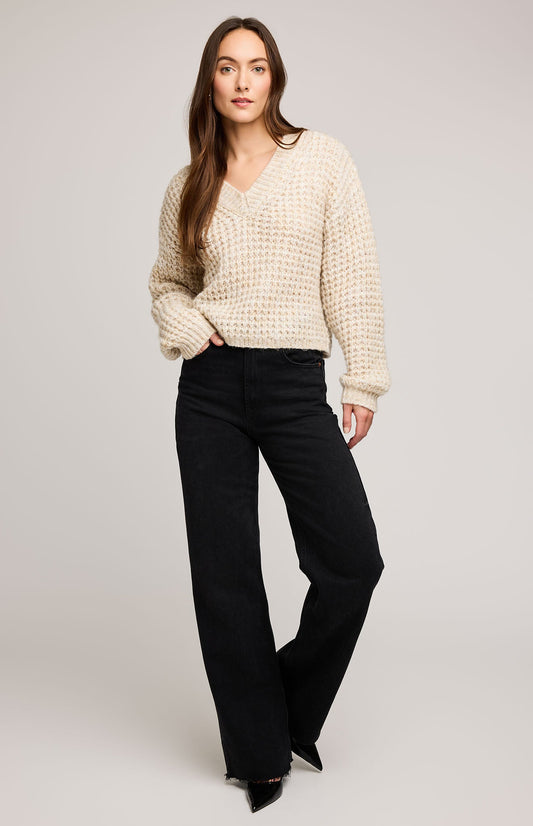 Willow V-Neck Sweater|color:Heather Oat