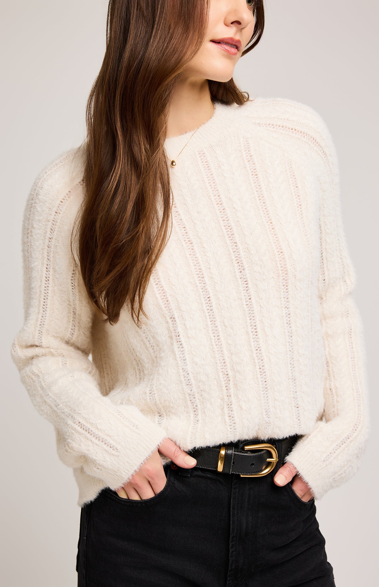 Cornelia Crewneck Sweater|color:Cream