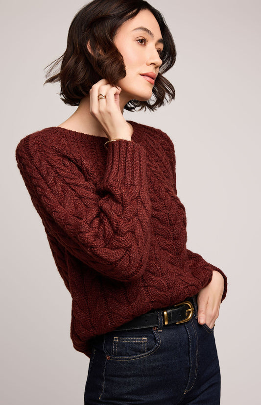 Lorenzo Pullover Sweater|color:Mahogany