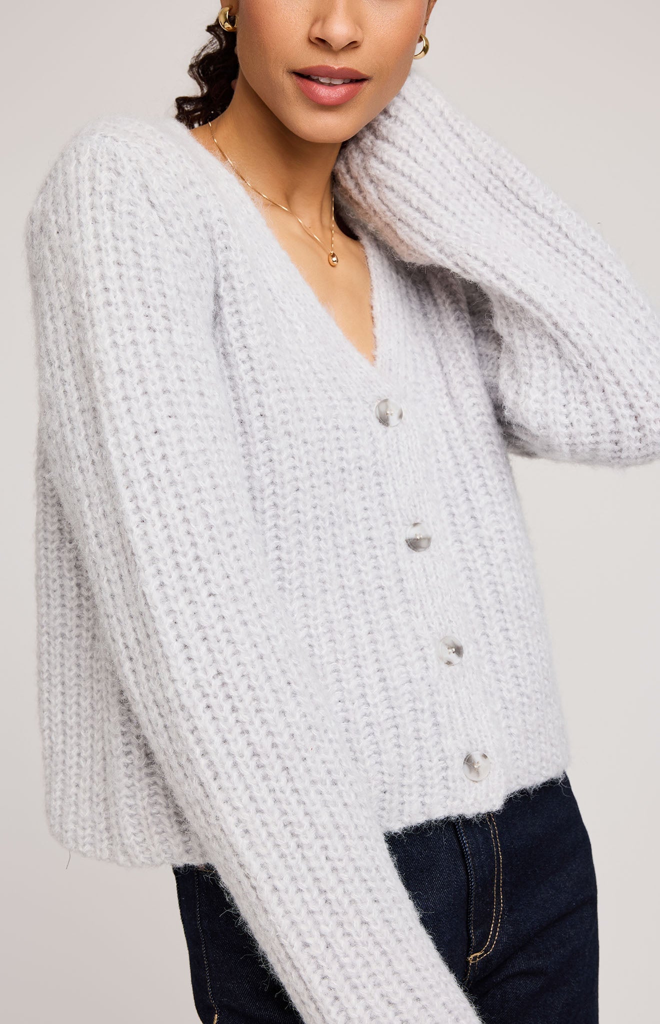 Melanie Cardigan|color:Heather Grey