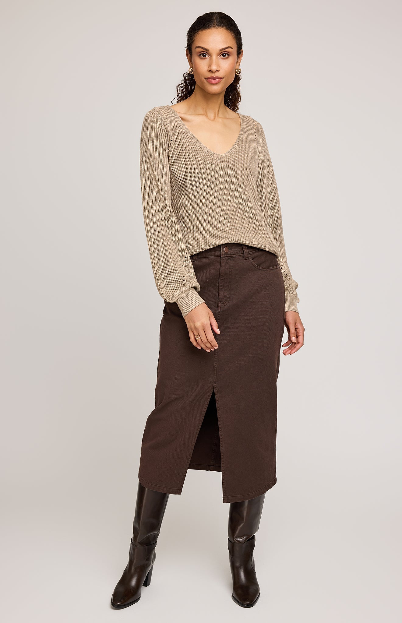 Hailey Pullover Sweater|color:Heather Hazelwood