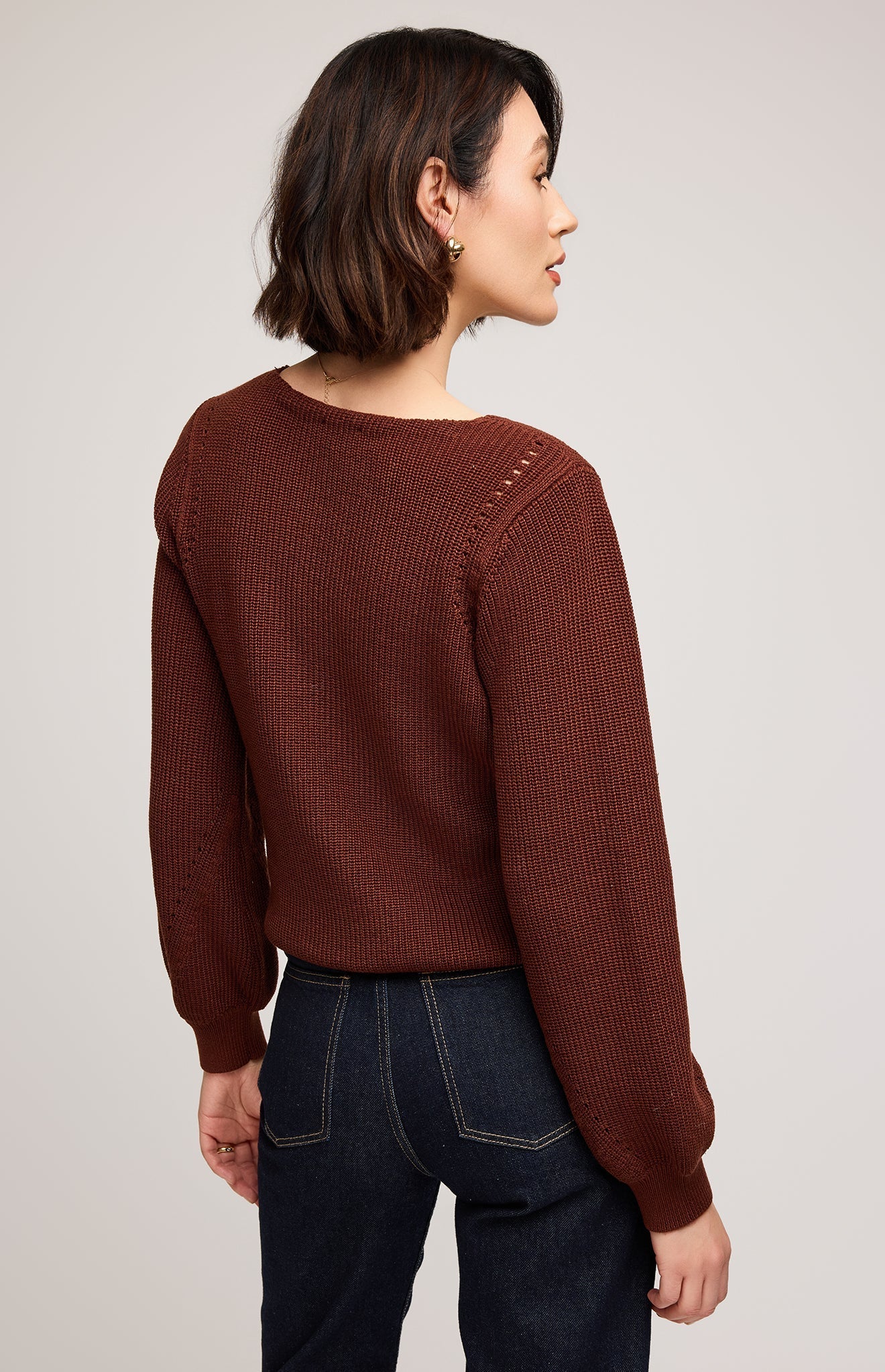 Hailey Pullover Sweater|color:Mahogany