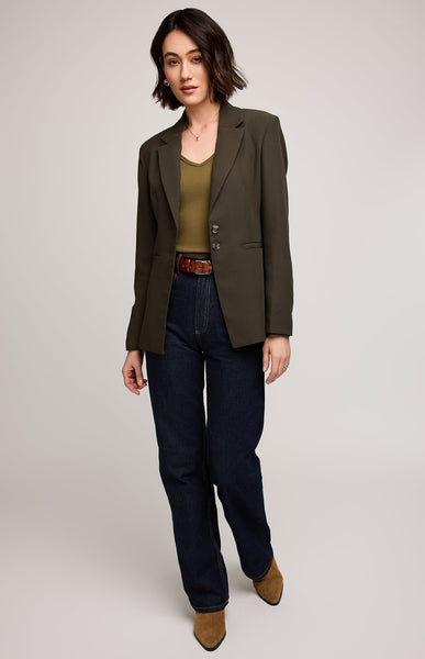 Veste en lin femme chic vert olive Veste en lin femme chic vert olive