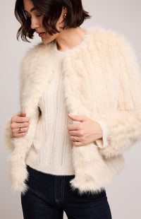 Uma Faux Fur Jacket|color:Bone