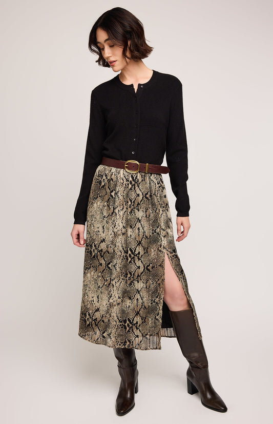 Adeline Midi Skirt|color:Jade Snake