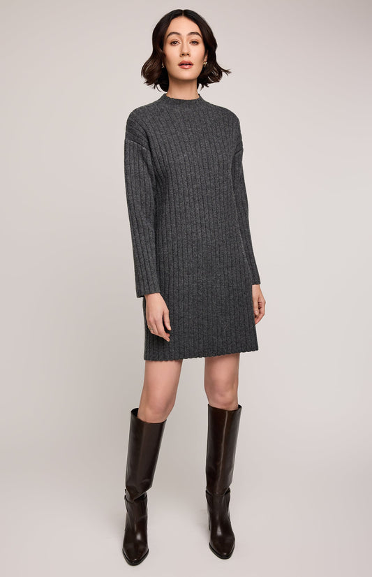 Yvette Sweater Dress|color:Heather Charcoal