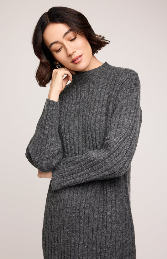 Yvette Sweater Dress|color:Heather Charcoal