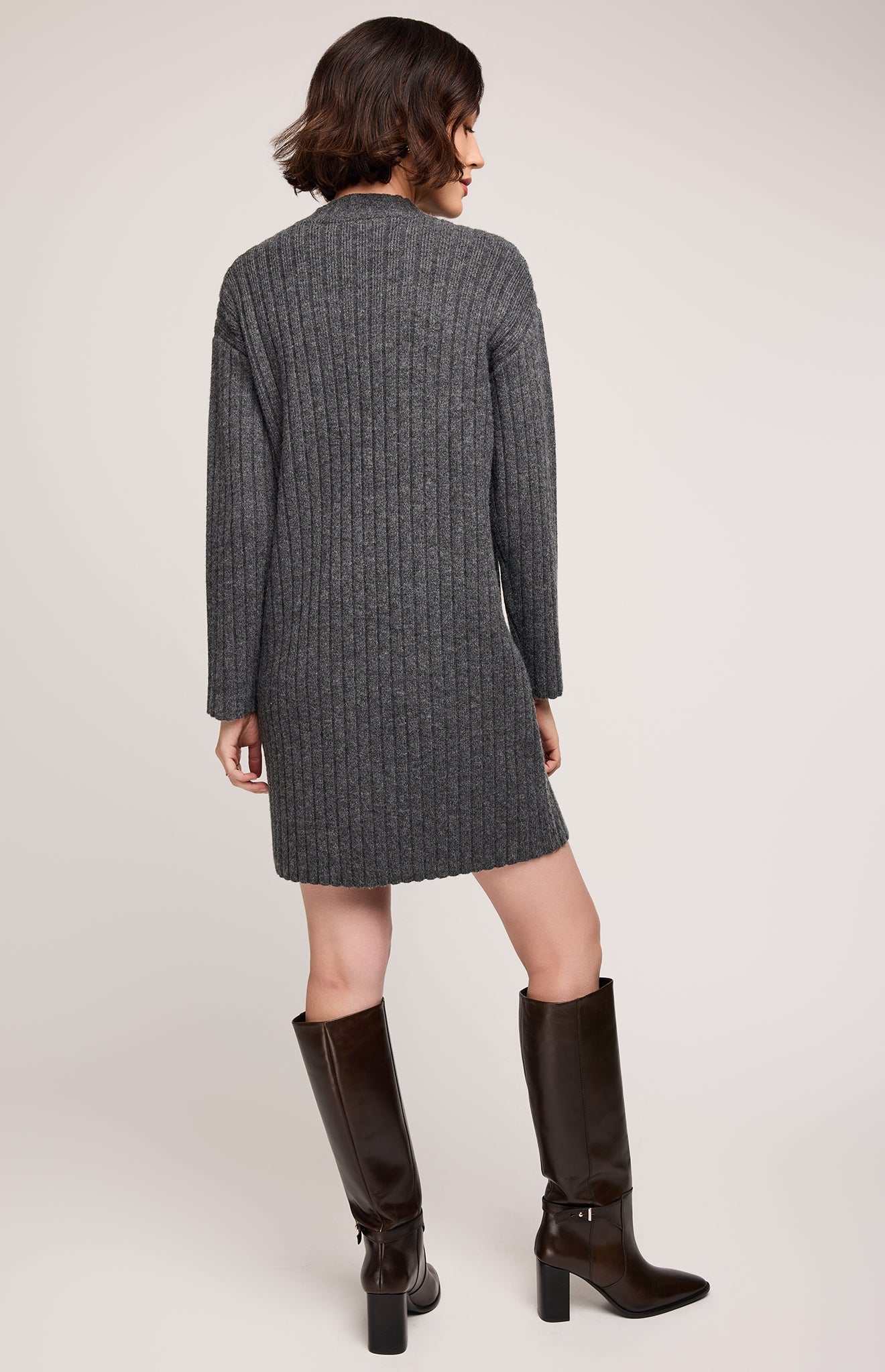 Yvette Sweater Dress|color:Heather Charcoal