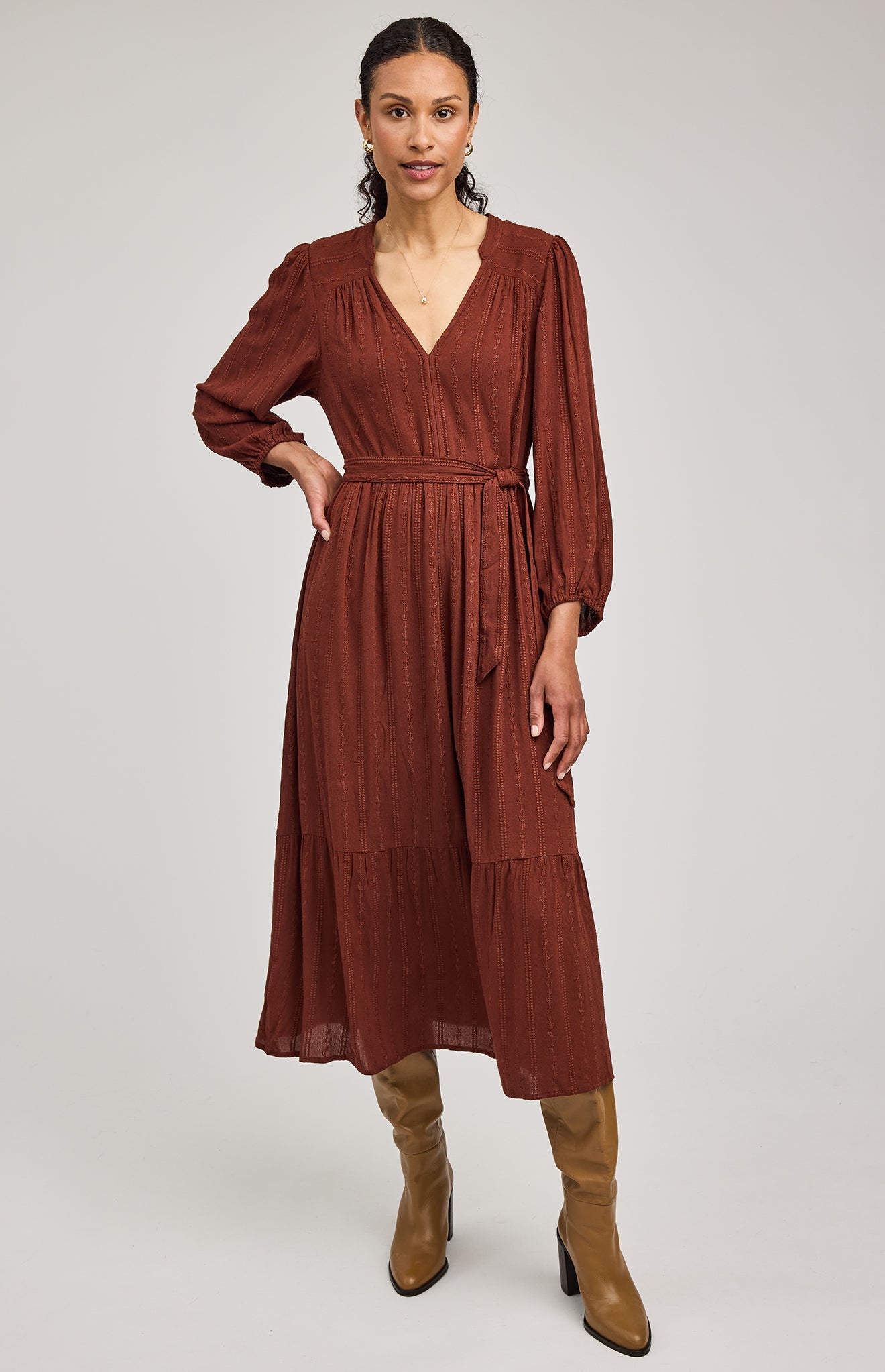 Monroe Dress|color:Mahogany