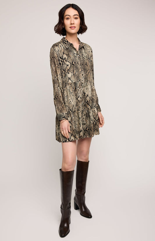 Vesper Mini Dress|color:Jade Snake
