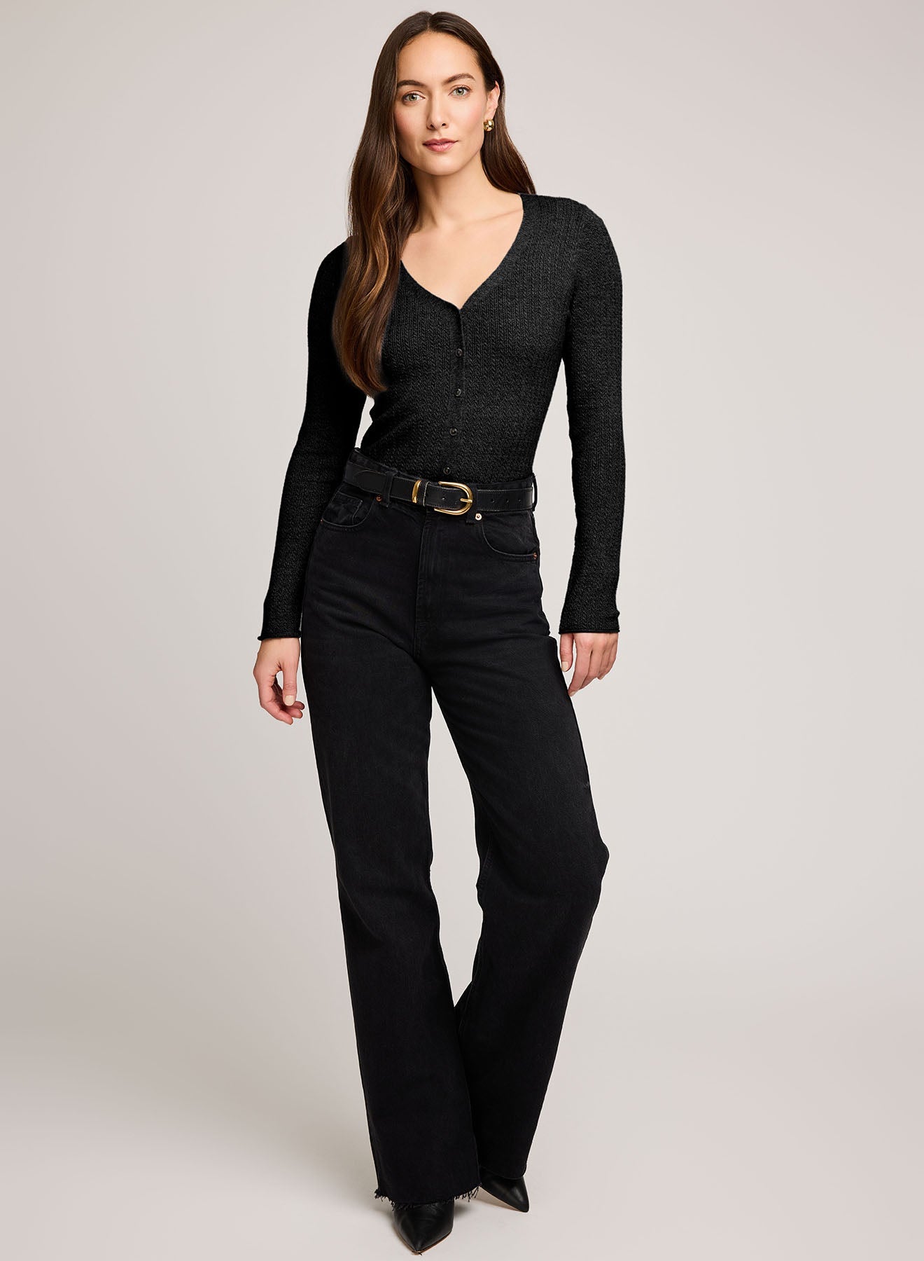 Mia V-Neck Top|Color:Black