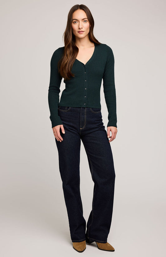 Mia V-Neck Top|Color:Heather Wintergreen
