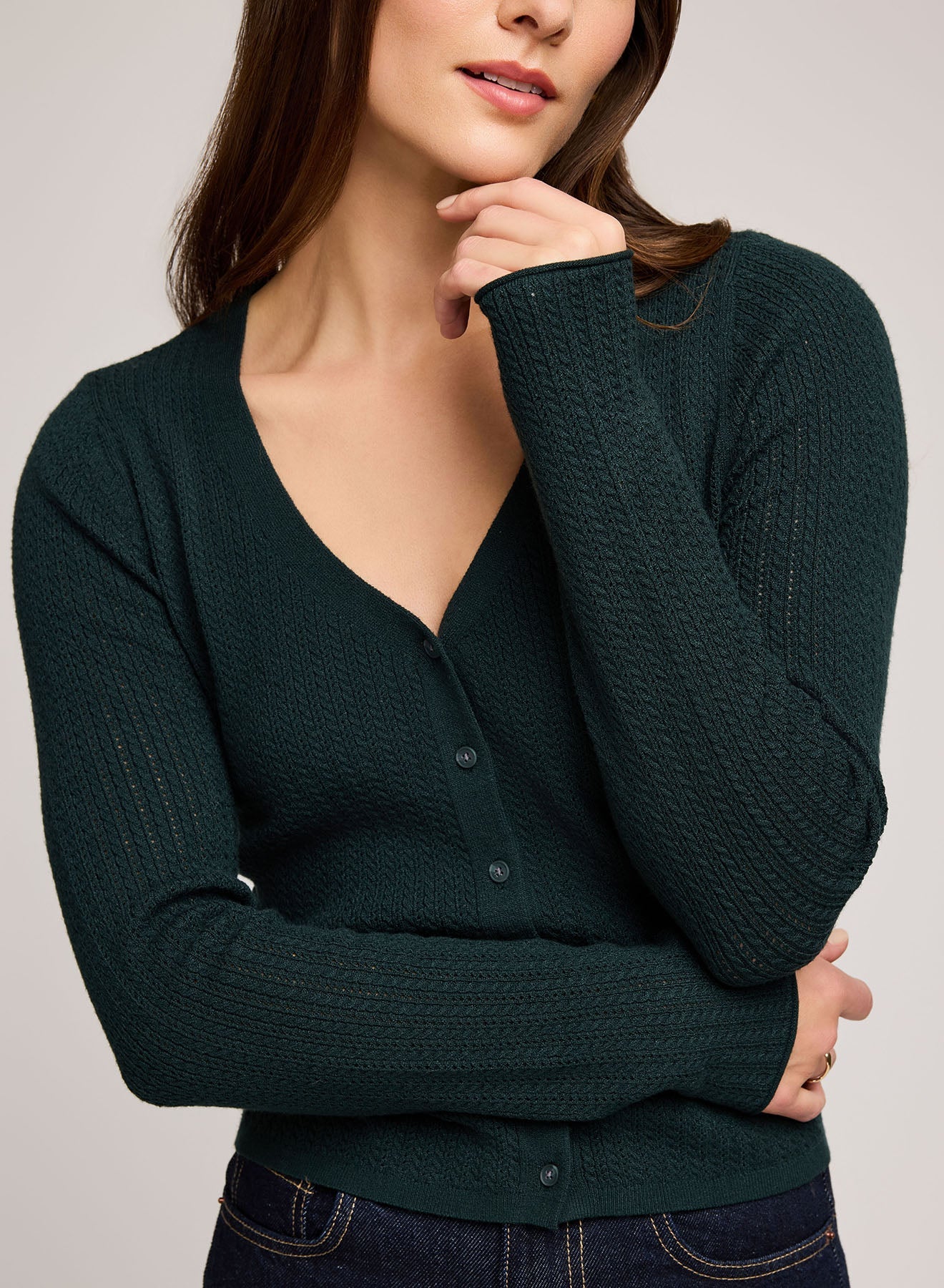 Mia V-Neck Top|Color:Heather Grey