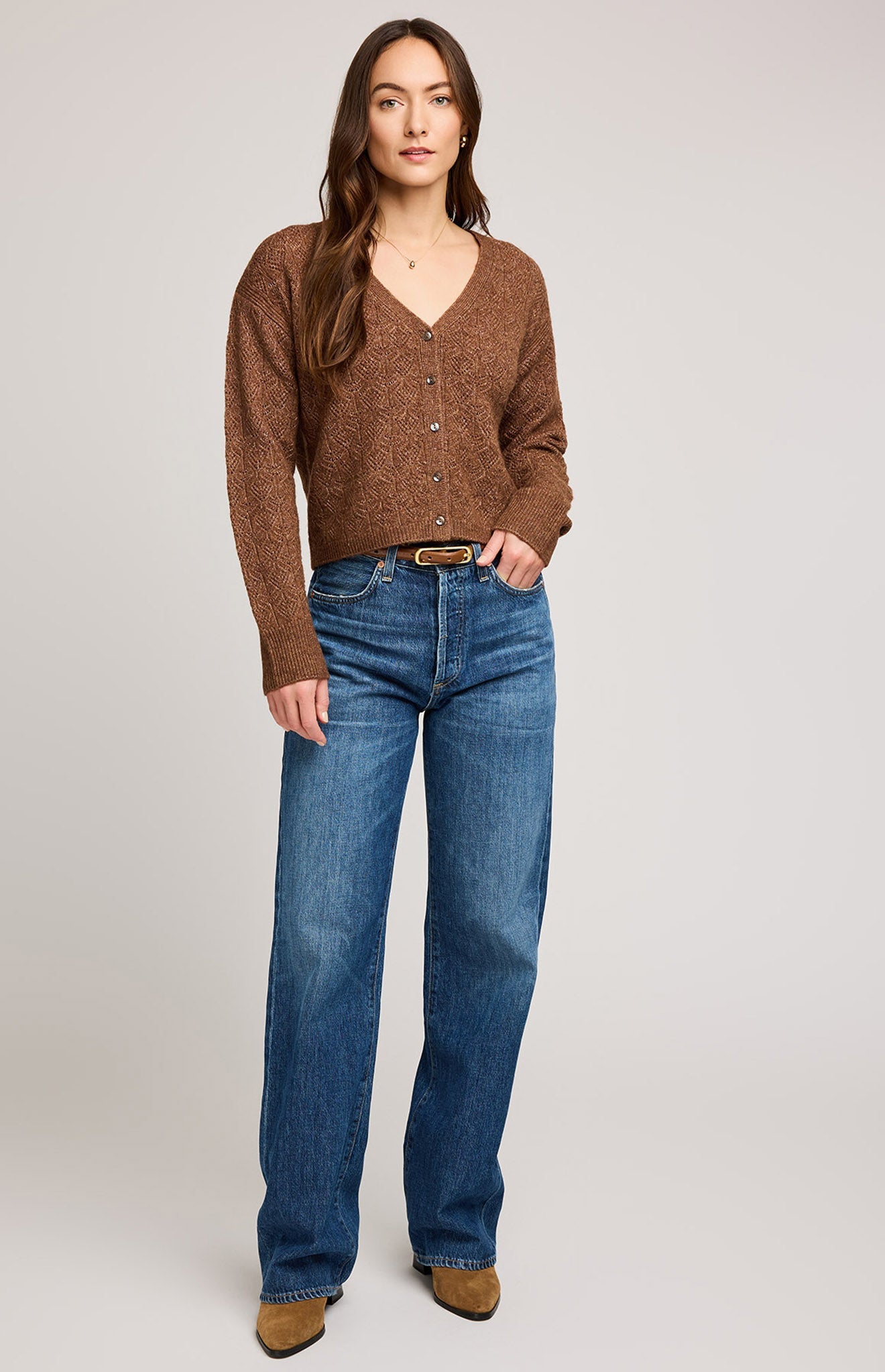 Lila Cardigan|Color:Heather Chestnut