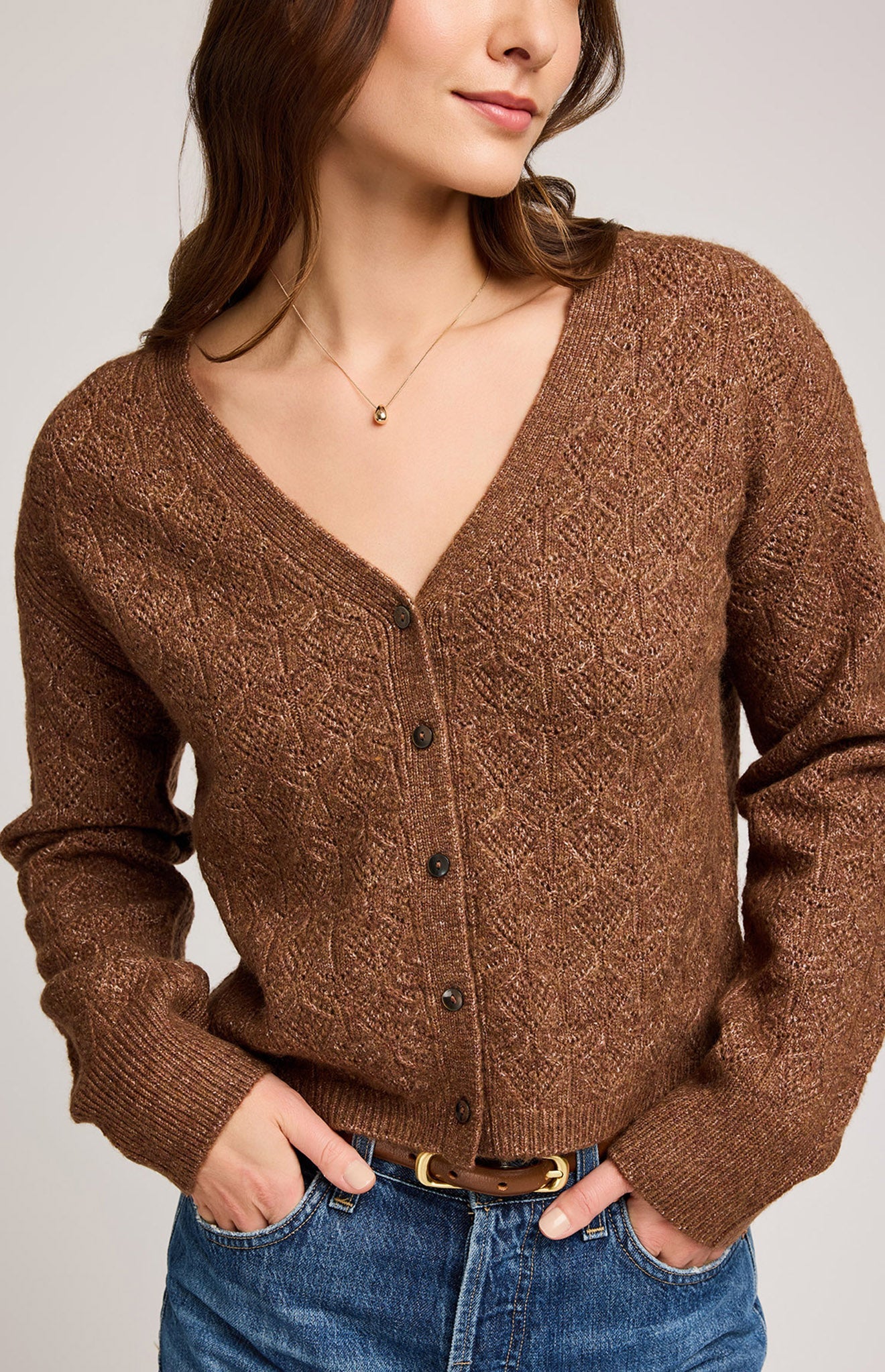 Lila Cardigan|Color:Heather Chestnut