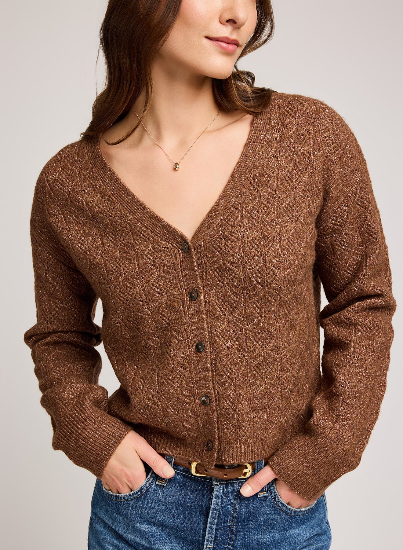 Lila Cardigan|Color:Heather Chestnut