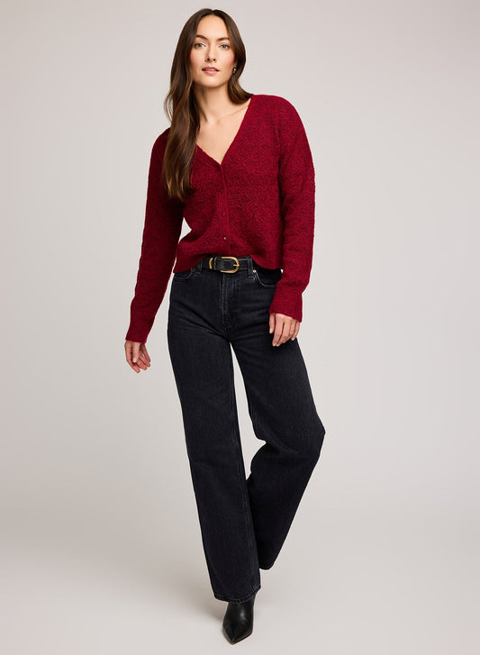 Lila Cardigan|Color:Heather Crimson