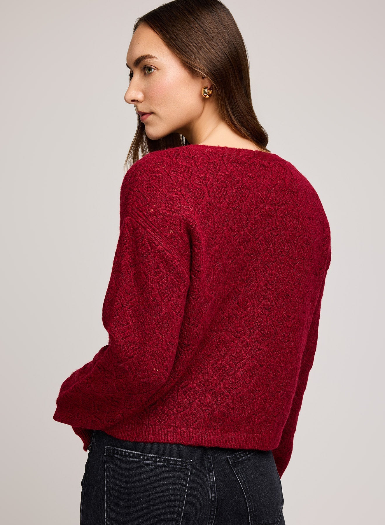 Lila Cardigan|Color:Heather Crimson