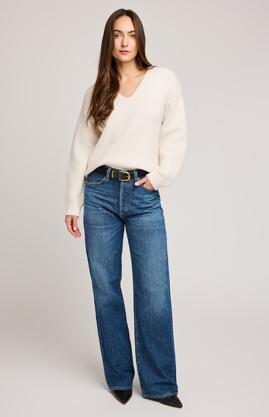 Angelica V-Neck Sweater|Color:Alabaster