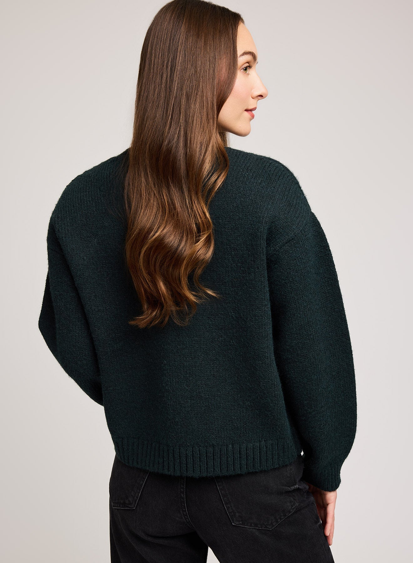 Angelica V-Neck Sweater|Color:Wintergreen