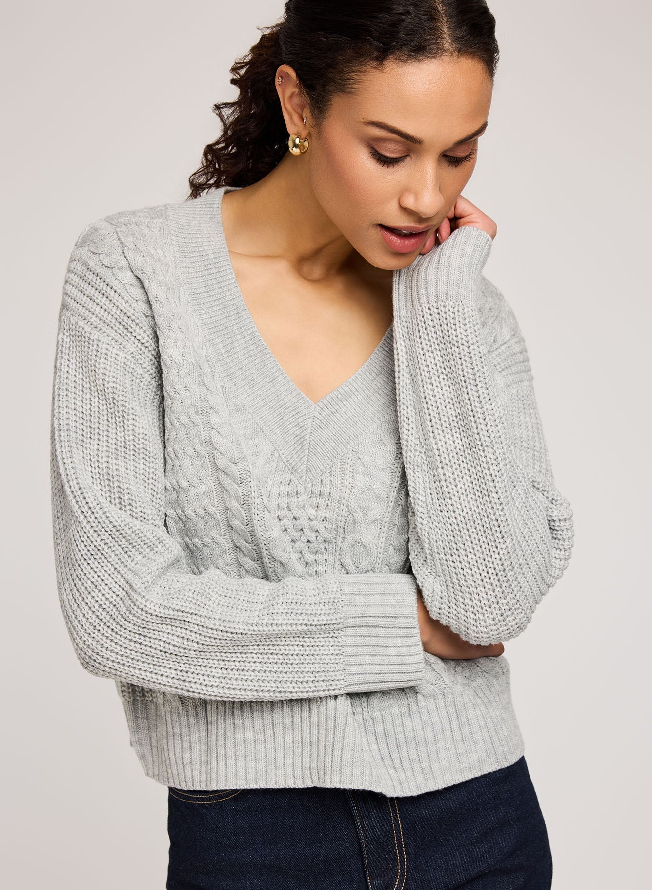 Marcie Pullover Sweater|Color:Heather Ash