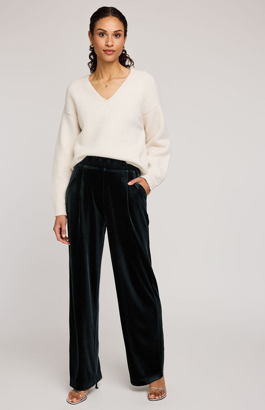Sylvia Velvet Pant|Color:Wintergreen