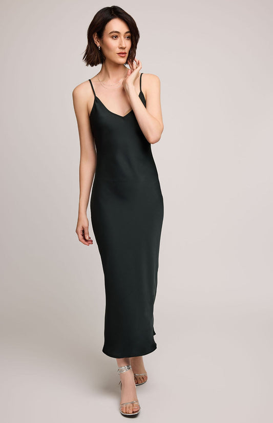 Isra Satin Slip Dress|Color:Wintergreen
