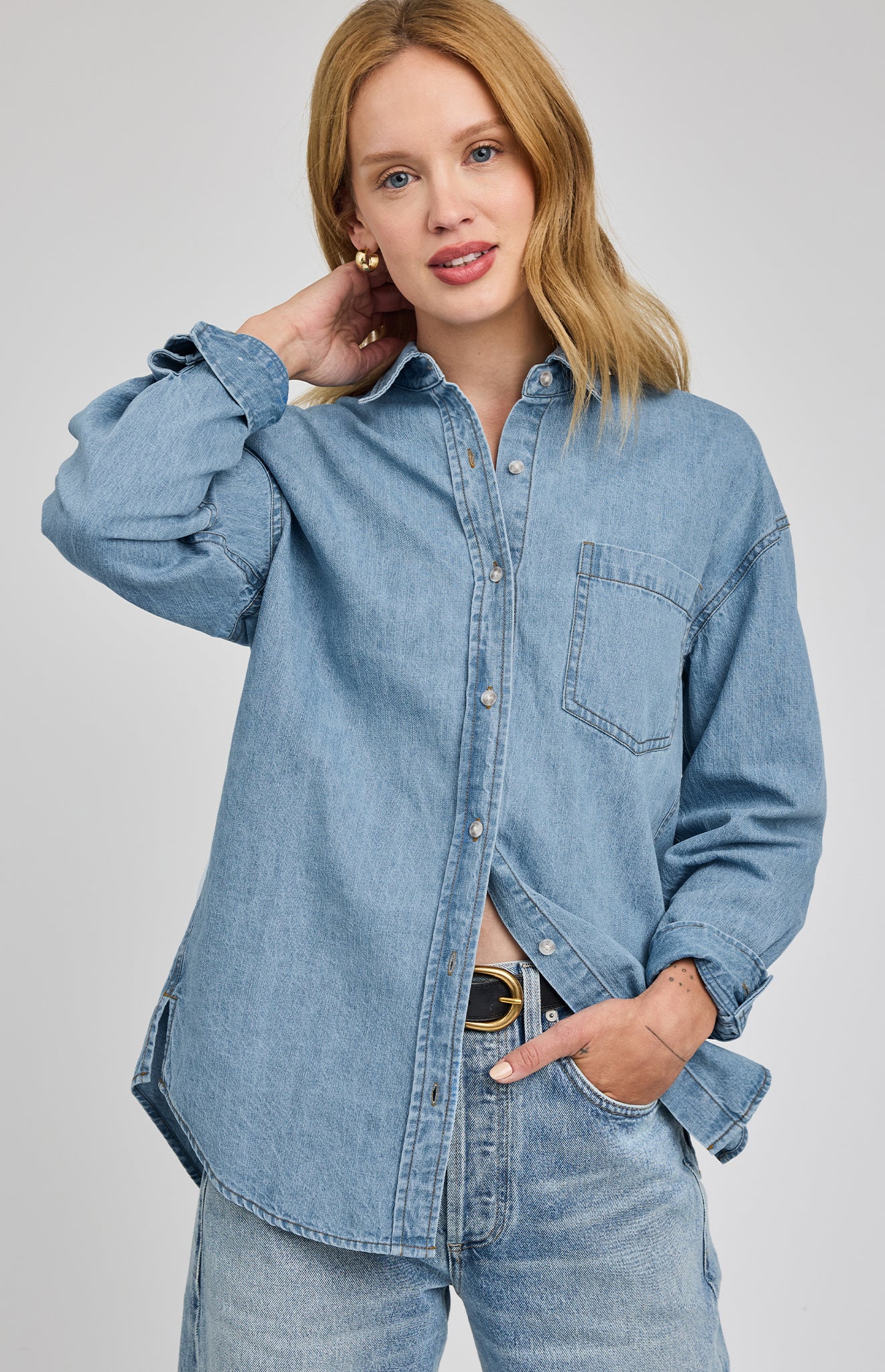 Whitney Denim Button Down Shirt