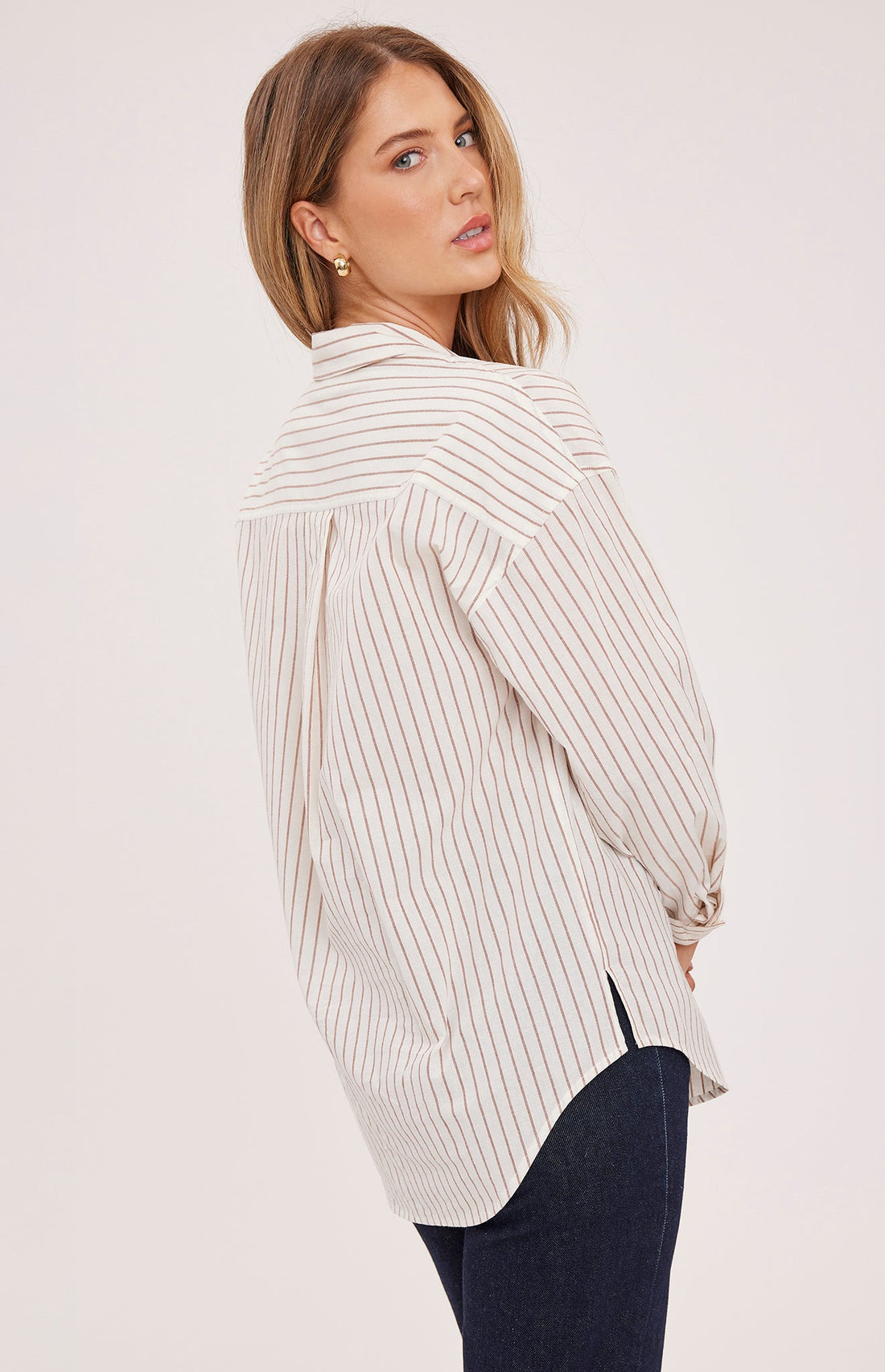 Orlando Button Down Shirt|color:Cream Stripe
