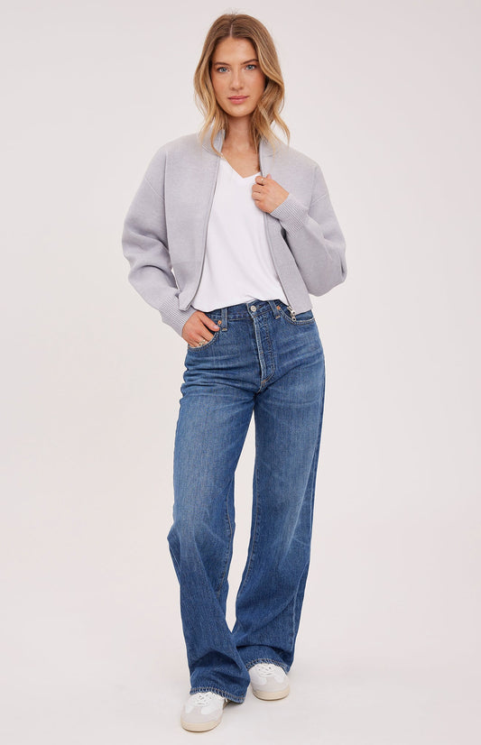 Rowan Zip Up Sweater|color:Heather Grey