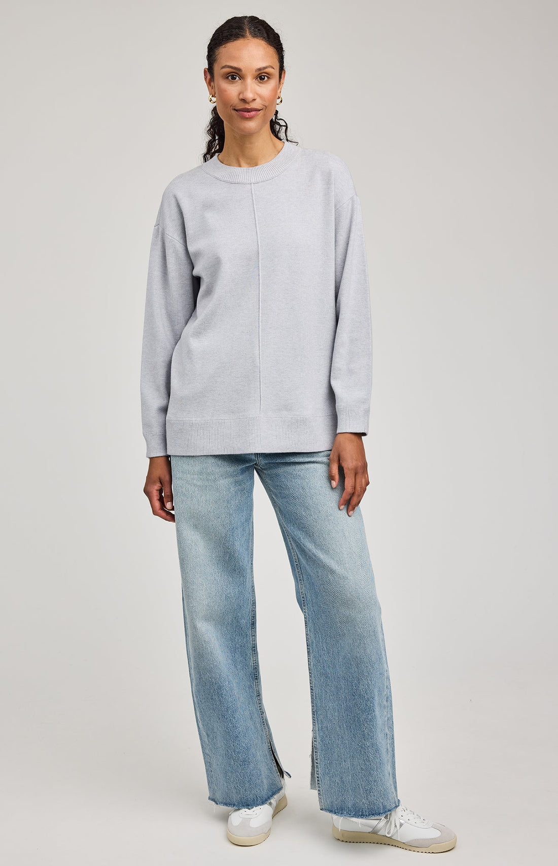 Louella Crewneck Sweater|color:Heather Grey