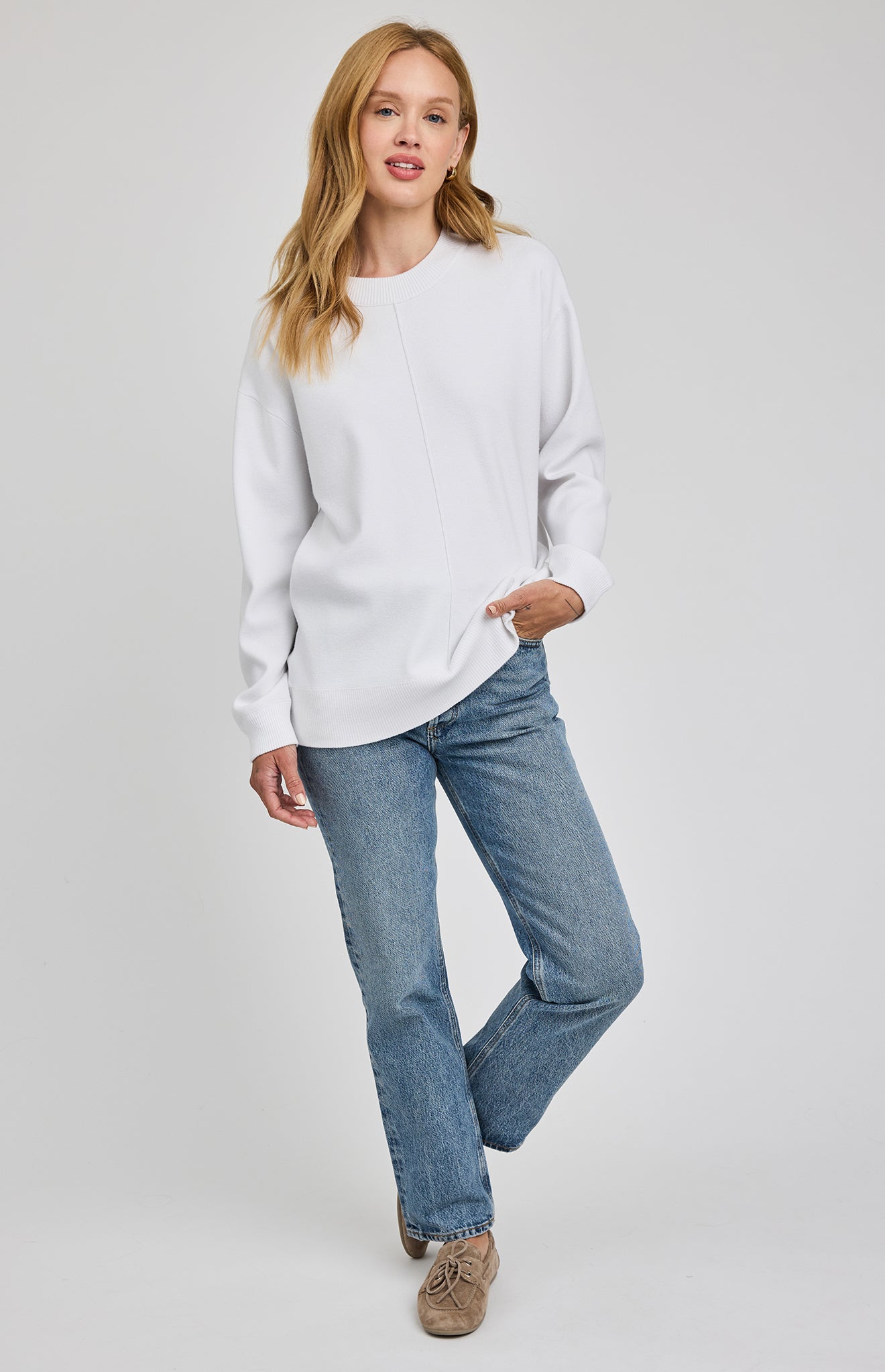 Louella Crewneck Sweater|color:White