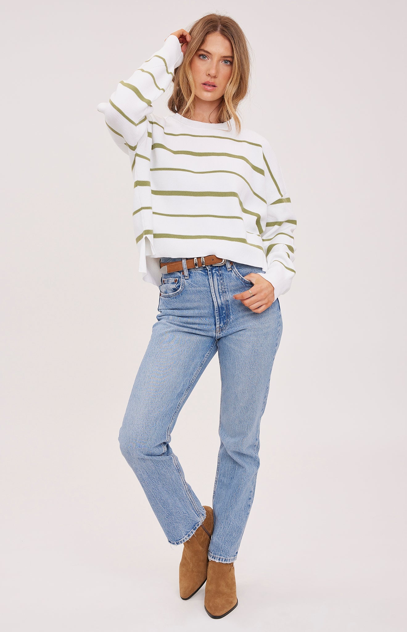 Echo Pullover Sweater|color:Meadow Stripe