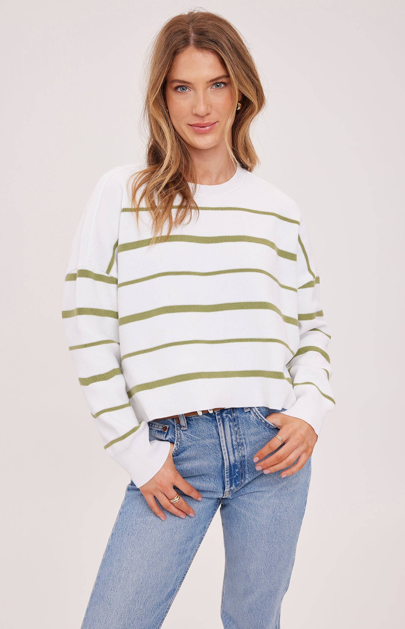 Echo Pullover Sweater|color:Meadow Stripe