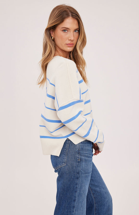 Echo Pullover Sweater|color:Sky Stripe