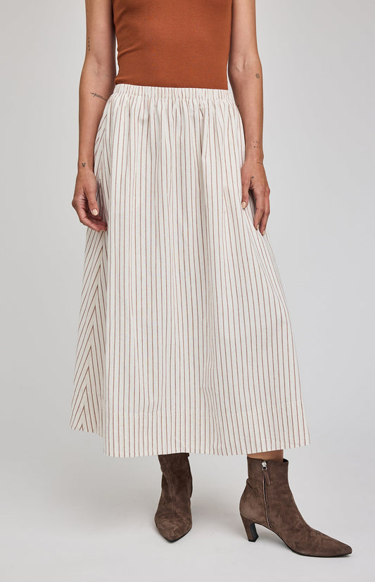 Wilhelmina Midi Skirt|color:Cream Stripe