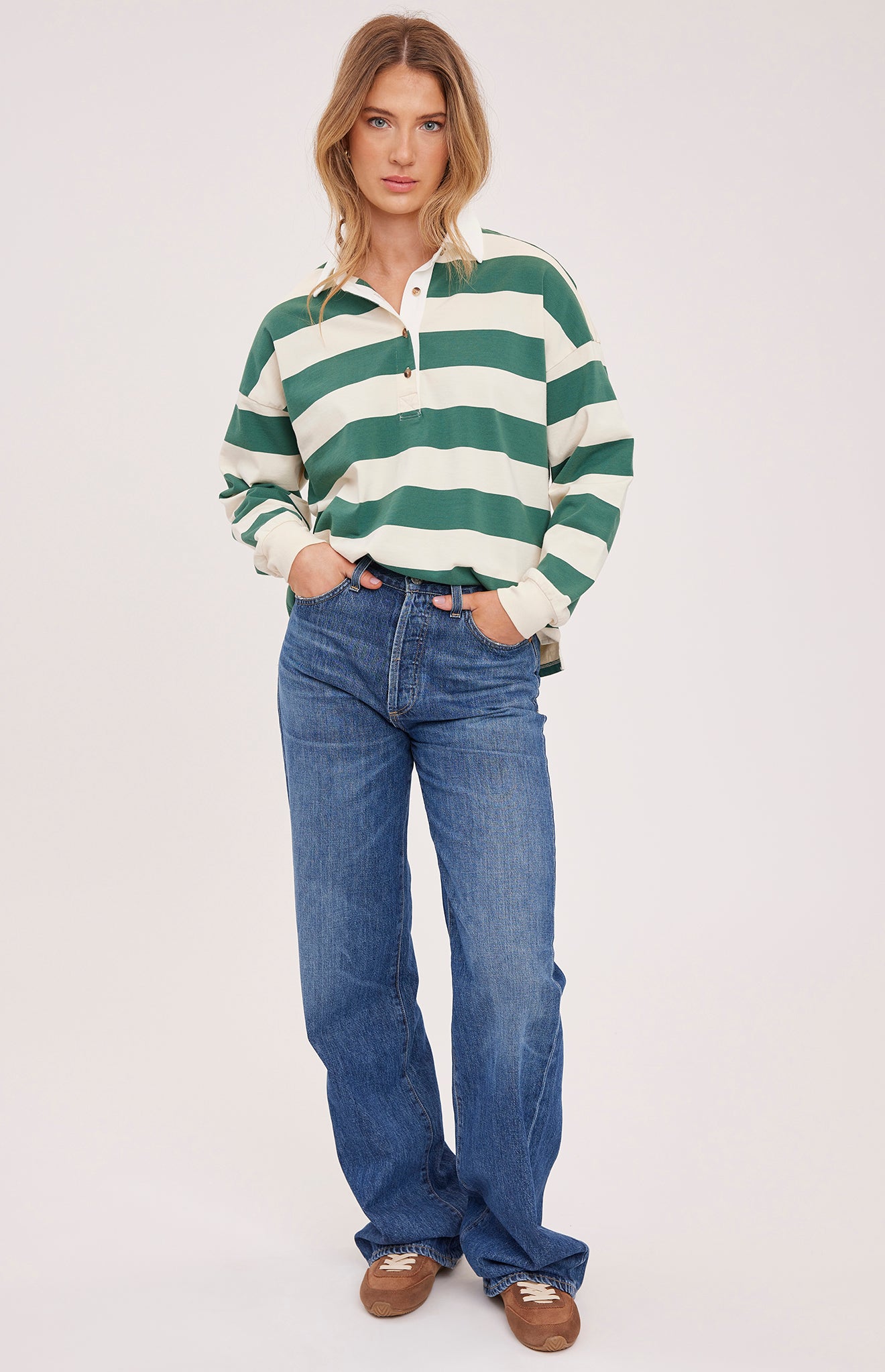 Britt Shirt|Hunter Stripe