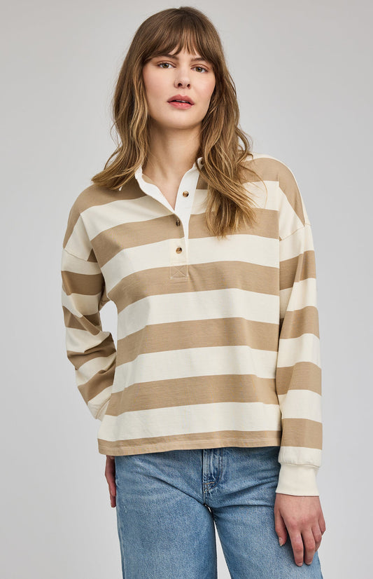 Britt Shirt|Khaki Stripe