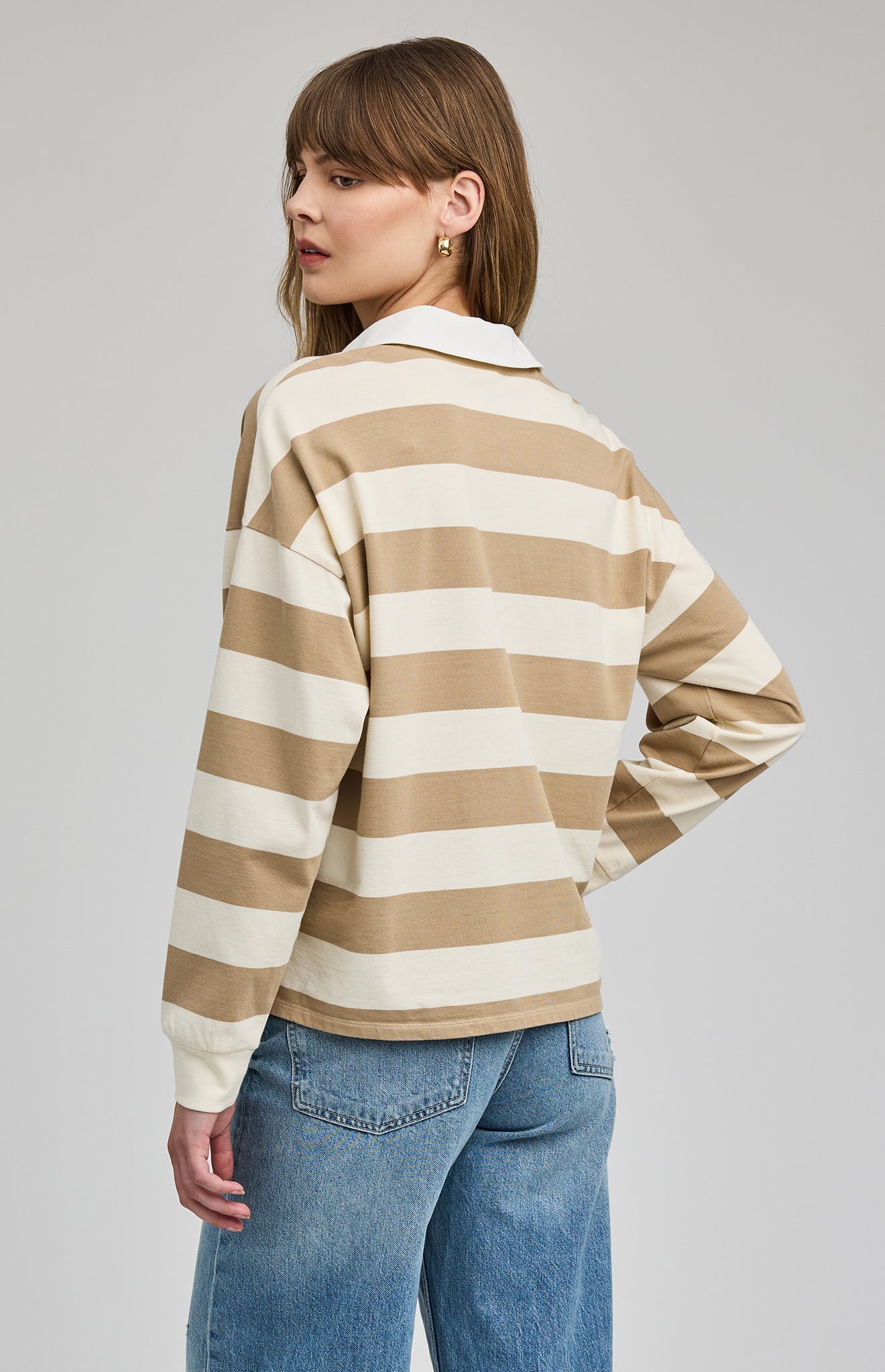 Britt Shirt|Khaki Stripe