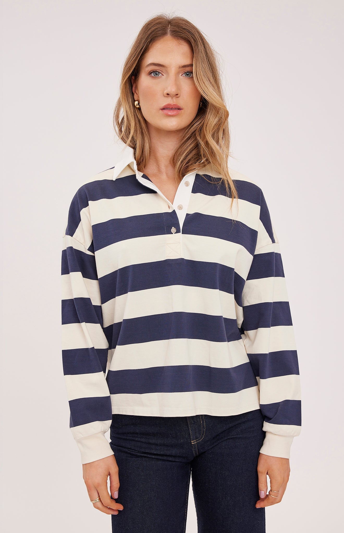 Britt Shirt|Navy Stripe
