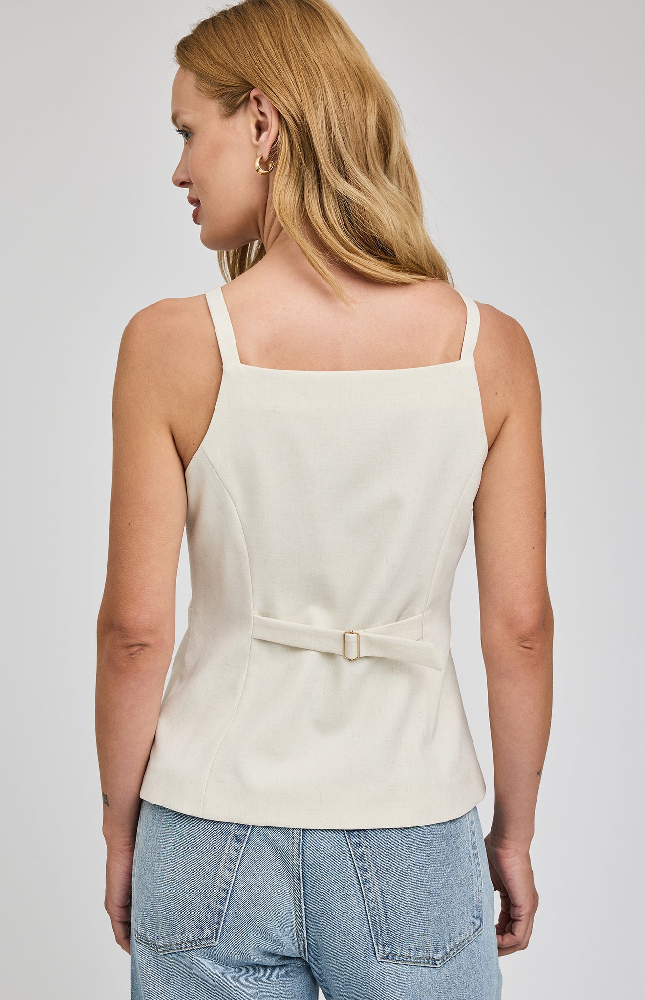 Harper Button Down Vest|Heather Cream