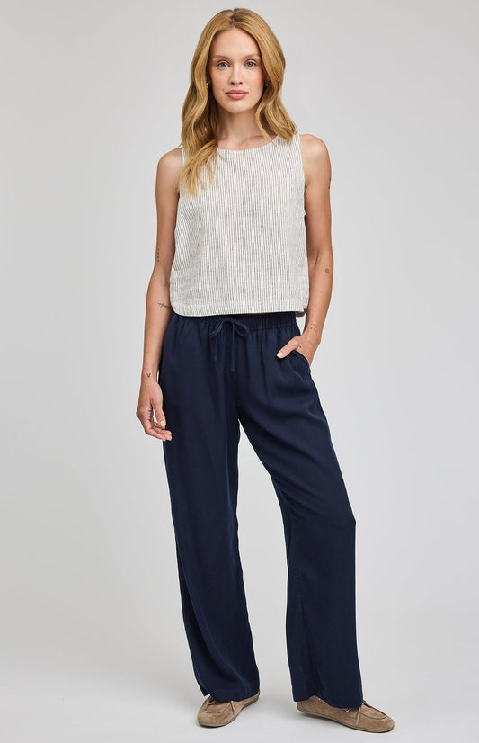 Leanna Sleeveless Top|White Stripe